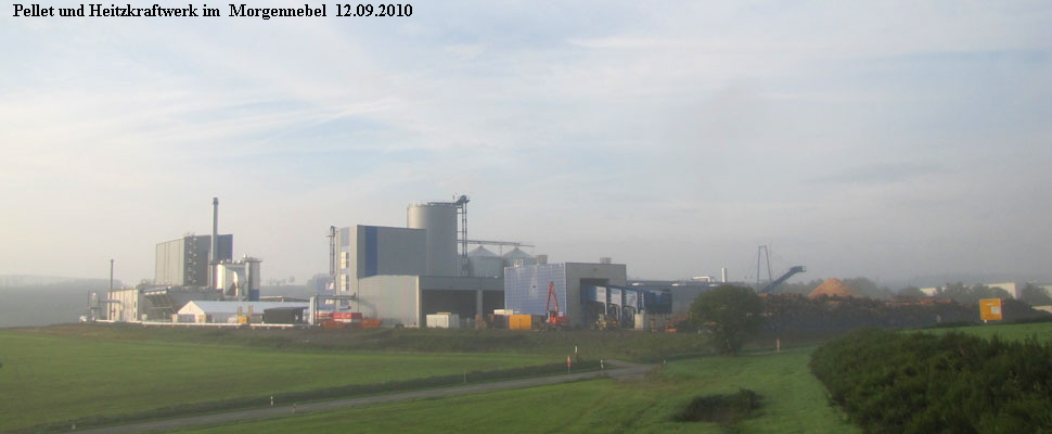 Pellet und Heitzkraftwerk im  Morgennebel  12.09.2010